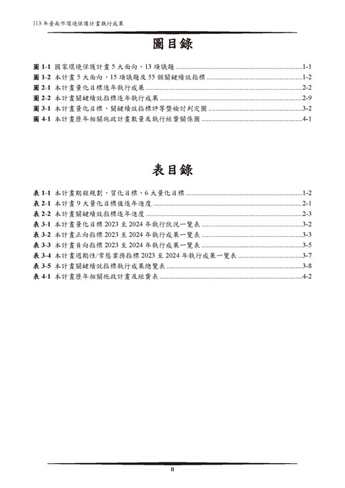 113 年臺南市環境保護計畫第3頁內容